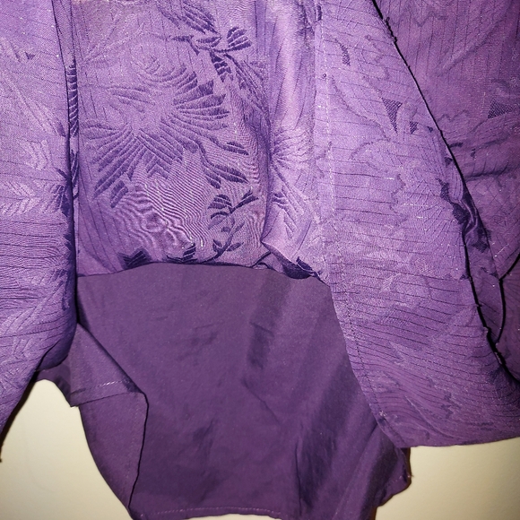 Addition Elle Purple Floral Balloon Sleeve Dress - Picture 9 of 13